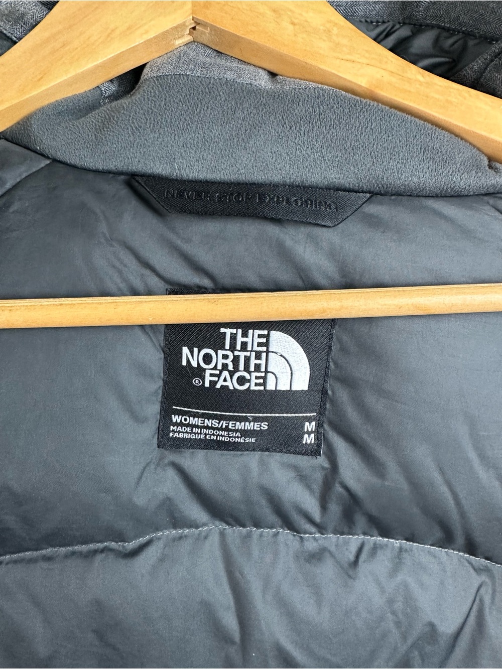 The North Face Arctic Down Parka Grey Heathered Hooded Puffer Jacket NF00CC13 M - Picture 4 of 8